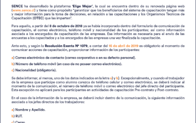 Te Recordamos: Cómo informar las acciones de capacitación a SENCE